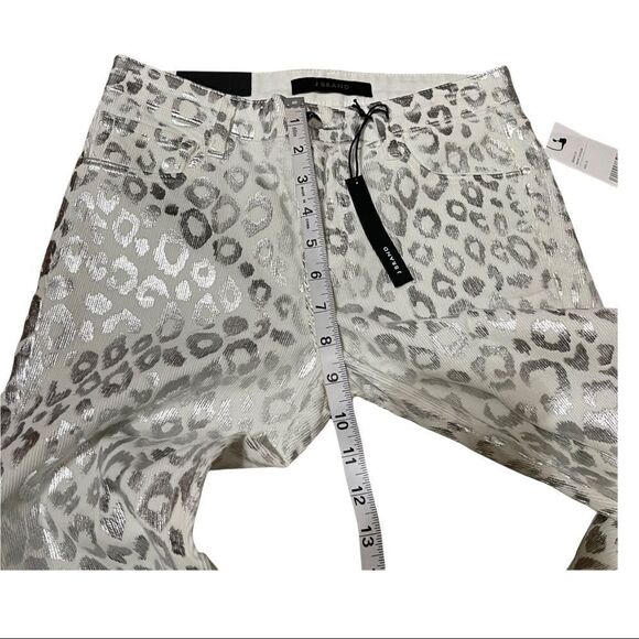 NWT J. Brand Selena Snow Leopard Mid-Rise Crop Bootcut Jeans Sz 25 - Picture 11 of 13